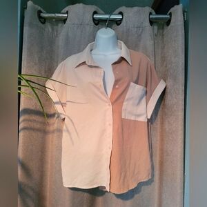 ⭐️SHEIN Two-Tone Short Sleeve Button-Up Shirt⭐️